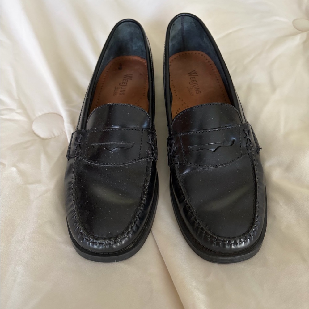 Loafers - Bass Black Leather Penny Loafers for women - Picture 2 of 7